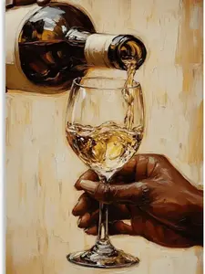 Champagne Goblets Print African-American Poster Black Wall Art Posters for Room Aesthetic And Wall Art Picture Living Room Decor