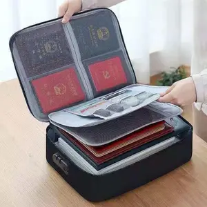 Black Multi-Layer Document Organizer Storage Bag - Large-Capacity  Pouch for Home & Travel Family File, Passport Storage waterproof fireproof accordion file organizer