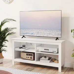 TV Stand, Entertainment Center Television Stands Cabinet with 4 Open Shelves TV Media Console Table for TVs up to 50 Inches for Living Room Bedroom