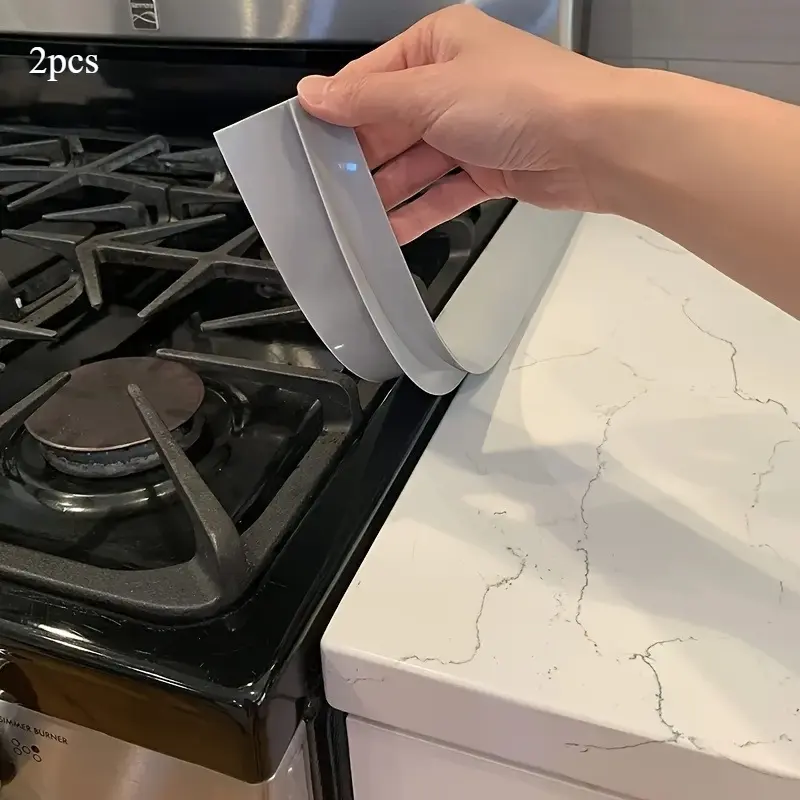 2pcs Silicone Stove Gap Covers, Heat-Resistant & Waterproof, Seals Gap Between Stove and Countertop