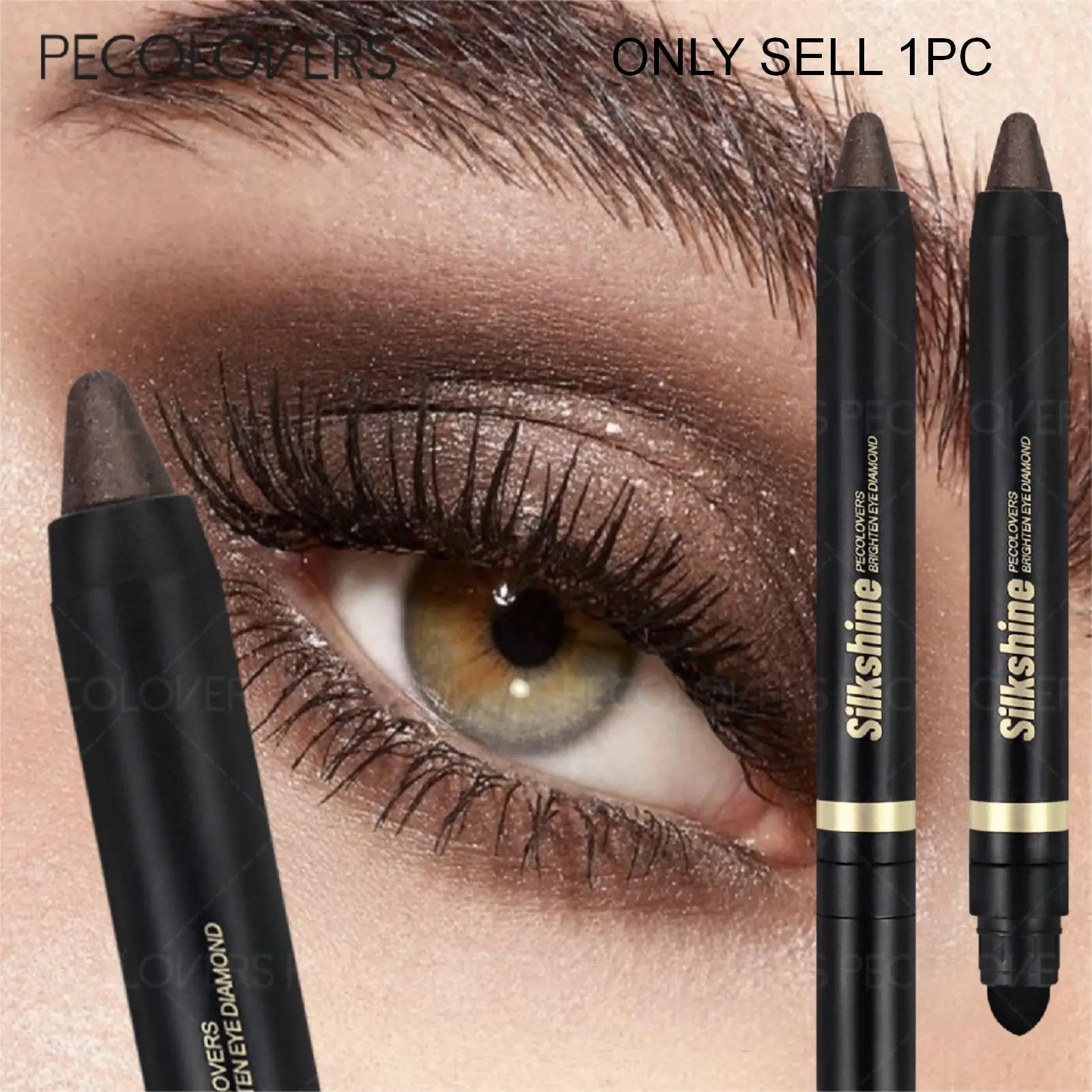 1PC Smoky Dark Green Eyeshadow Pencil Stick Waterproof Pearlescent 28 Colors Metallic Glitter Eye Shadow Highlighter Pen Makeup Tool