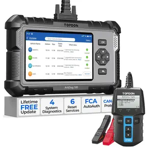 TOPDON AD500 OBD2 Scanner Car Code Reader Scan Tool, Engine ABS SRS Transmission Diagnostics Tool with Free TOPDON BT100 Car Battery Tester 12V Load Tester
