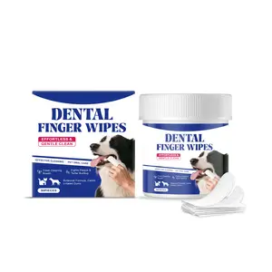 Pet Dental Cleaning Wipes - Gentle Ingredients for Oral Care| Finger-Sleeve Design for Cleaning and Tartar Removal