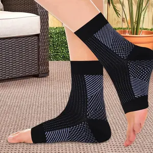 2-Pair Compression Socks for Neuropathy Pain Relief, Ankle Support, Arch Support, Joint Pain Relief, Improved Circulation, Diabetic Socks for Men and Women (Neuropathy Pain Relief, Improved Circulation) Unisex Black Foot Pain