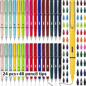 Forever Pencil with Erase, 6/12/24pcs Long Lasting Writing Infinity Pencil, Office Stationery & Supplies for Spring gifts Environmental friendly, Writing Tools