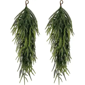 2/4pcs 76cm Artificial Norfolk Cedar Wall Hanging, Greenery Decoration, Perfect for Christmas & Winter Home Decoration, Suitable for Walls & Doors