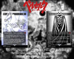 Griffith, Falcon of Light//Femto, Falcon of Darkness Commander Proxy Single: Sephiroth Fabled SOLDIER// Sephiroth One Winged Angel