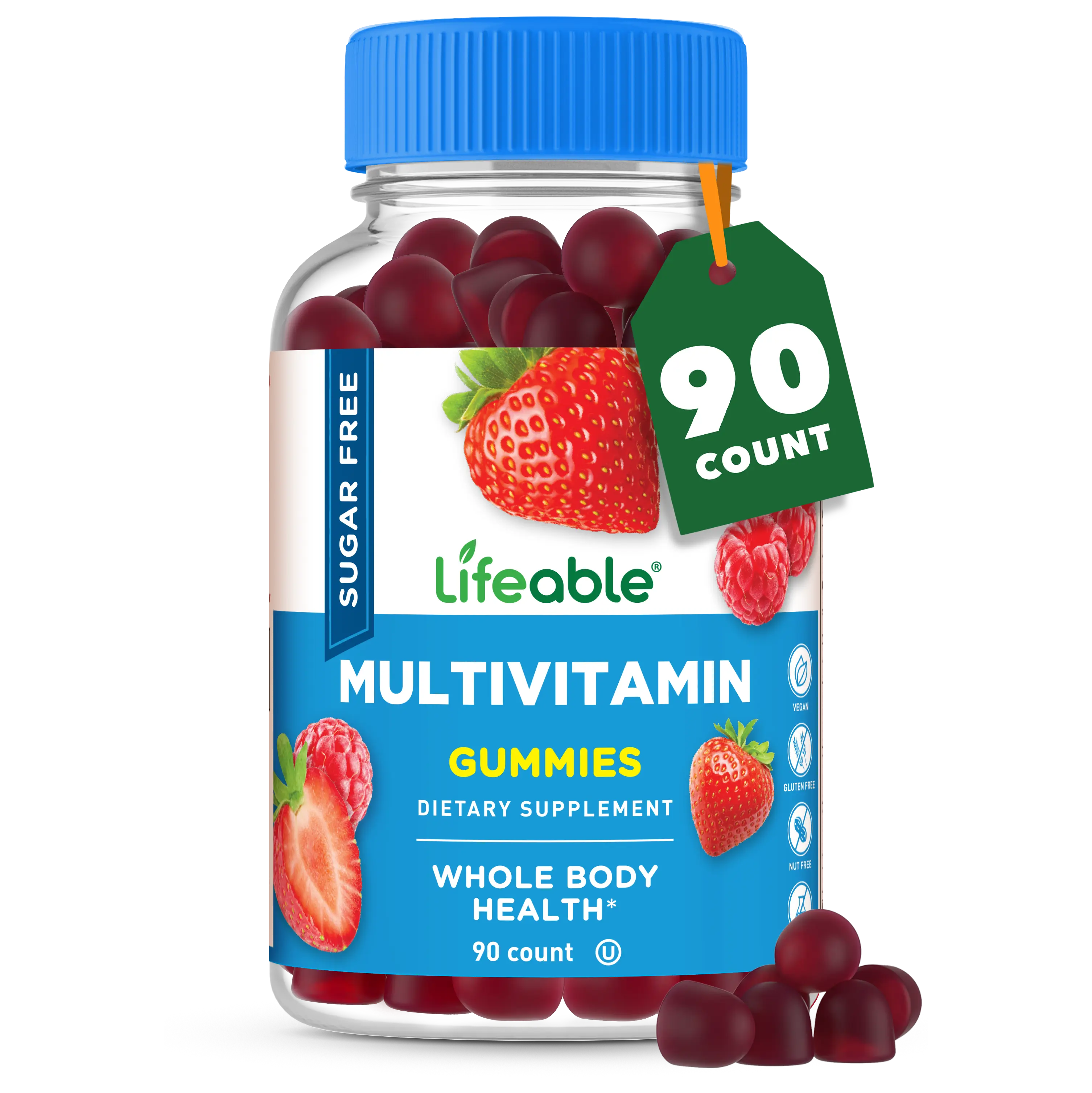 Lifeable Adults Sugar Free Multivitamin Gummies, 90 count