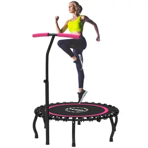 YORIN Foldable Compact Multi-Size Trampoline Jumping Bouncer for Adults (40-in, 48-in, 50-in) - Indoor Fitness Equipment, Adjustable Height, Stable Quiet Design, High-Quality Springs, 4-in-1 Rebounder Treadmill, Christmas Gift