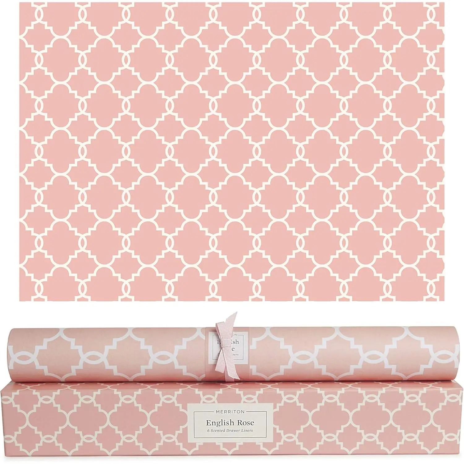 English Rose Scented Drawer Liners Freshener - 6 Large Non-Adhesive Sheets (19.5x14 in), Home Supplies for Dresser Drawers, Kitchen Cabinets, Closet Shelves