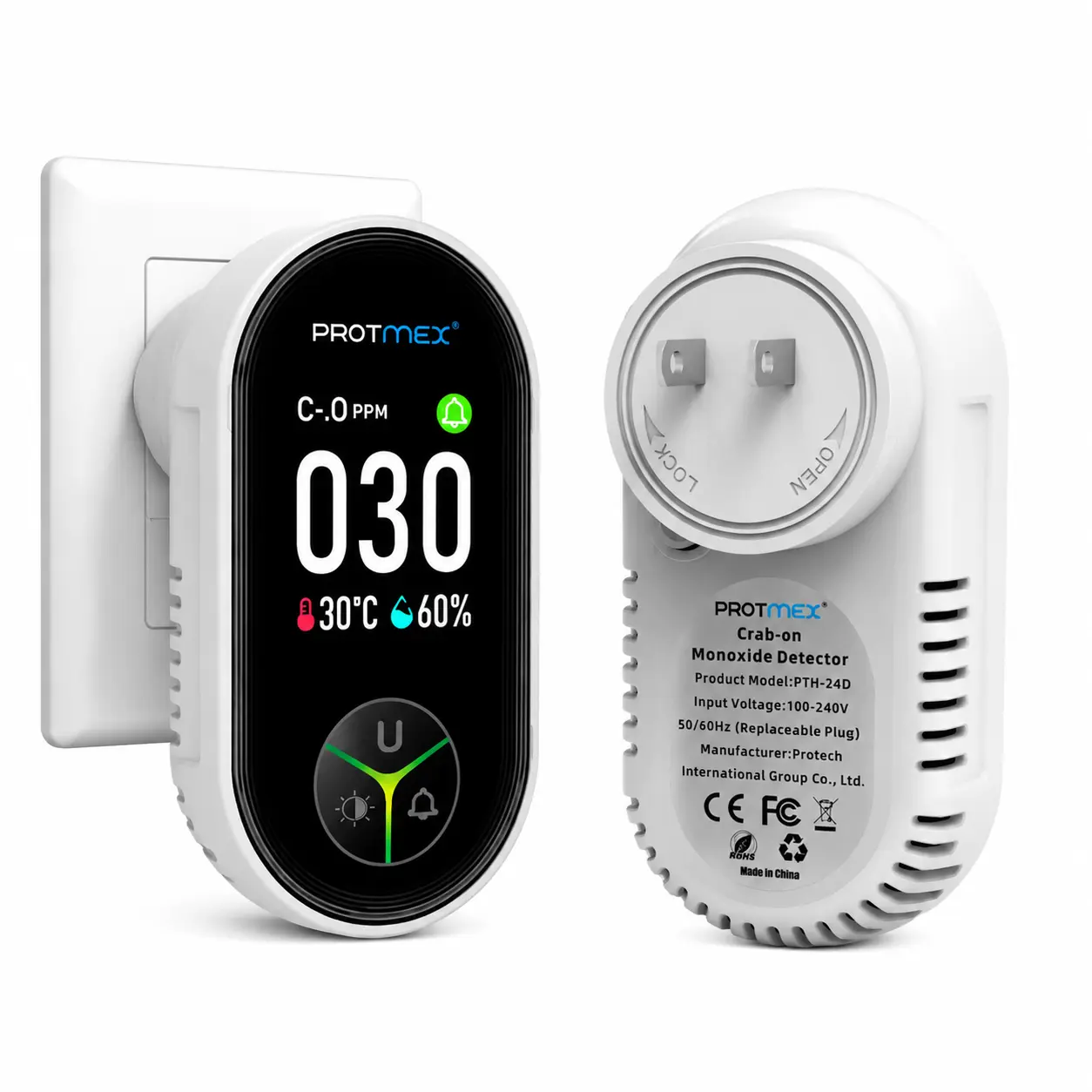 FABISENSE 4 in 1 Gas Leak Detector, Portable Gas Detector with Real-Time PPM Monitoring, Temperature & Humidity Display, for Home, RV, Kitchen & Camper