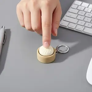 2 /4Pcs Mini Dumpling Keyboard Fidget Toy, Fidget Clicker Keychain, Crisp Click Sound Anxiety Relief and Focus Boost, Desk Toy for Work Office Travel Home
