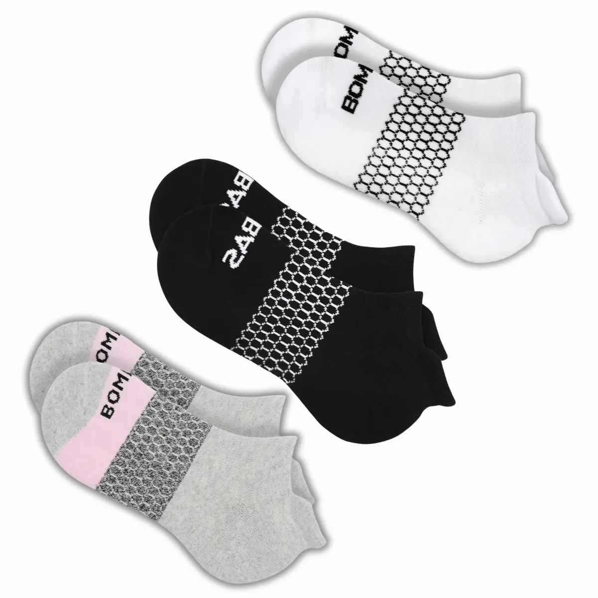 2,3,5 Pairs BB Ankle Socks for Women & Men Honeycomb Comfort Seamless Toe Breathable Cotton Compression Fit Color Block Unisex Running Socks Size S M L
