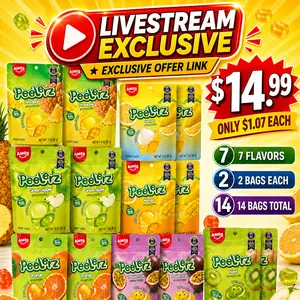 (XXL)AMOS Peelerz Gummy Candy Variety Pack – 14 Bags for $14.99! Mango, Orange, Pineapple & Green Apple, Peelable Fruit Gummies, Fun Snack, 3oz Each, Shareable Treat Bundle