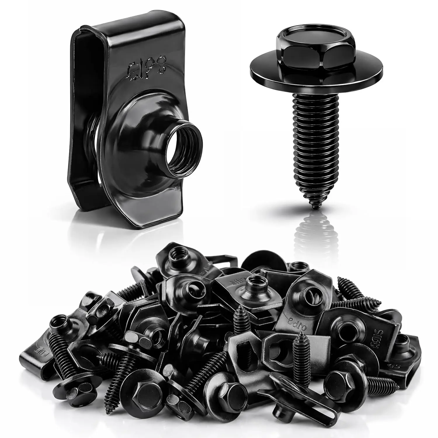 100pcs/50pcs Body Bolts with Corrosion Resistant 25 PCS Extruded U-Nuts for Secure Fastening