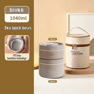 304 Stainless Steel Lunch Box Set, Portable Leak-Proof Insulated Soup Cup, Microwave Safe, Reusable Food Container for Office School