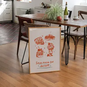 REDWOODSTOSEA Kitchen Desserts Poster, Food Lover Poster, Trendy Retro Art, Bar Decor