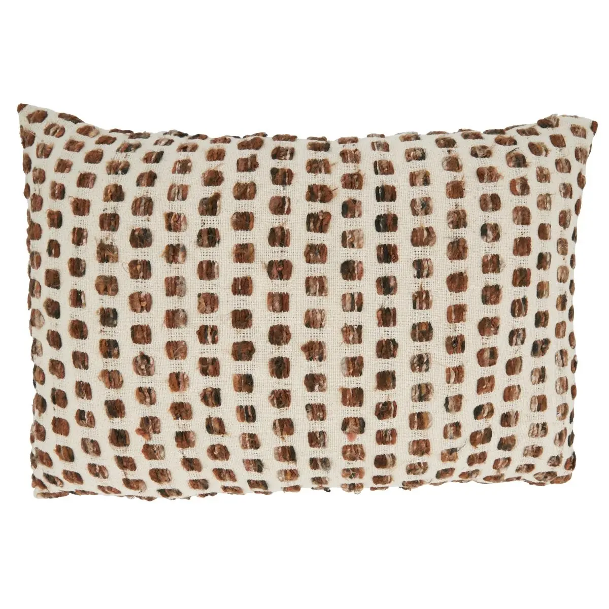 Saro Pure Cotton Home Decorative Cushion - Oblong Shape Throw Pillow with Poly Filling, 16x24 in Brown, Soft Cushioning for Indoor Use, Dry Clean Only