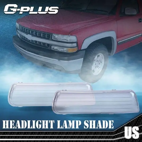 1Pair Clear Headlight Replacement Lens Fit For 1999-2002 Chevy Silverado G-PLUS