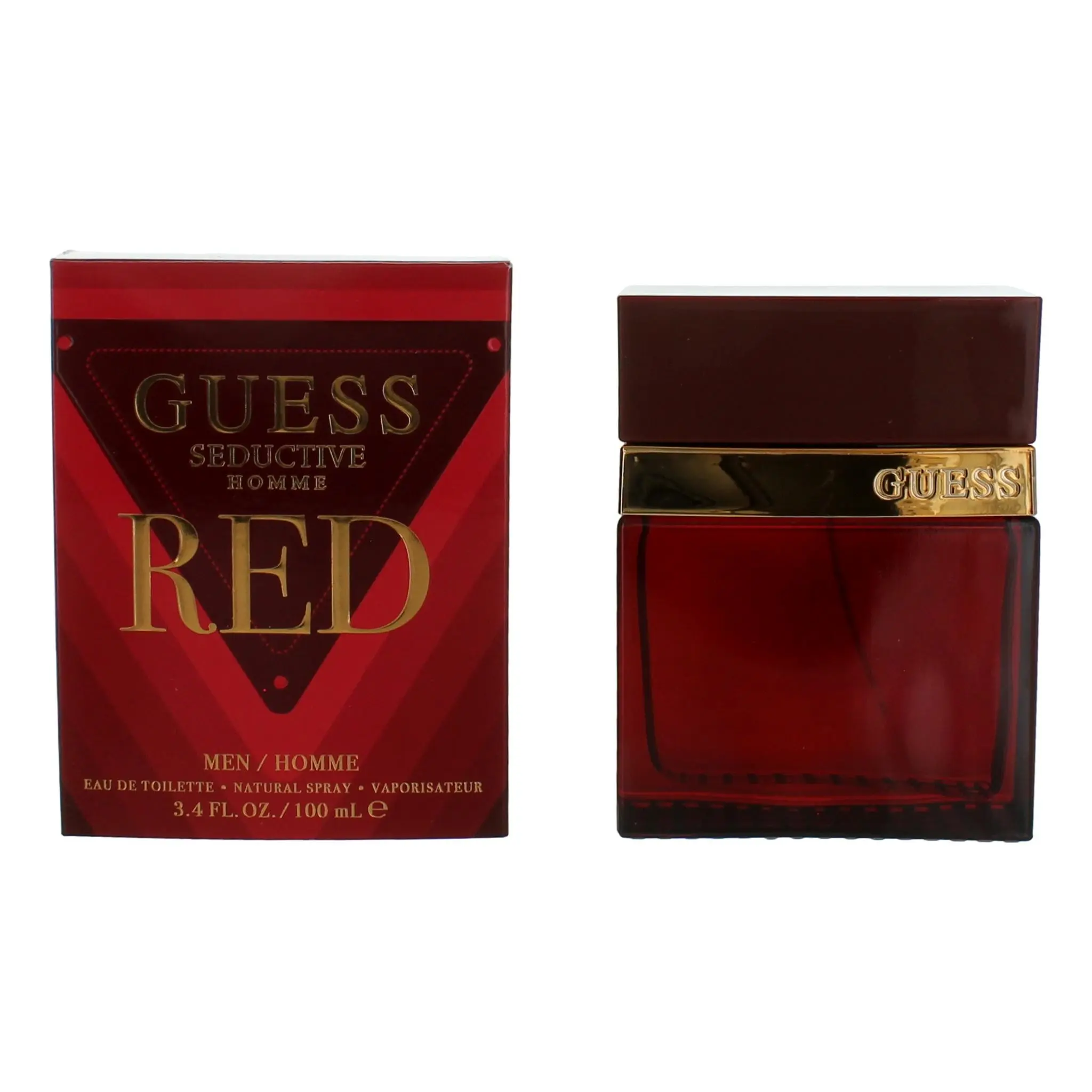 GUESS Seductive Homme Red EDT Spray for Men, 3.4 oz Men's Fragrance, a Spicy and Fruity Scent with Lemon, Amber, and Vanilla Notes, Kumquat, Cologne Spray Men's Fragrance