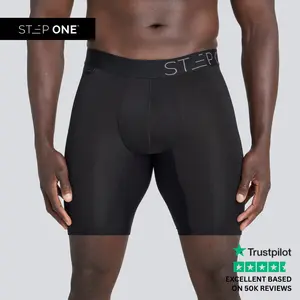 Step One Men's Boxer Brief Sport- Stallions, Anti-Chafe, Breathable Bamboo Fabric, UltraGlyde Panels, Hidden Elastic Pouch, Premium Underwear, Athletic Daily wear