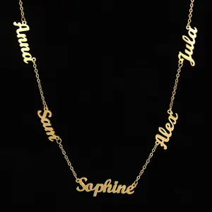 Custom Cut Name Necklace Personalized Gift Stainless Steel Letter Necklace for Mother's Day Anniversary Valentine's Day with Custom Name Option