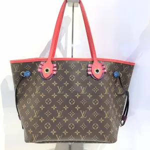 Pre-owned Louis Vuitton Limited Edition Monster Neverfull MM Tote Bag with Monogram Canvas and Pink Accents
