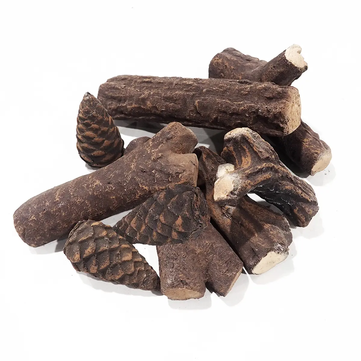9 Pcs Fake Gas Fireplace Logs ,Ceramic Wood Fire Pit Logs Sets for Indoor or Outdoor Fire Pit Fireplace