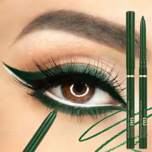 1PC Waterproof, Long-lasting, Non-smudging, Smooth, Convenient and Durable, Highly Pigmented, Green Eyeliner Pencils Eye Makeup Product To Create Charming Christmas Eye Makeup