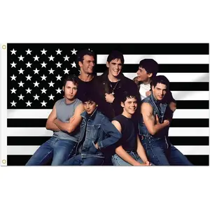 3x5 Foot The Outsiders Decorative Flag with 2 Brass Grommets for Indoor Outdoor, Double Stitched, Wall Hanging Tapestry Room Decor, College Dorm Decorations (BLACK , 3x5 ft)