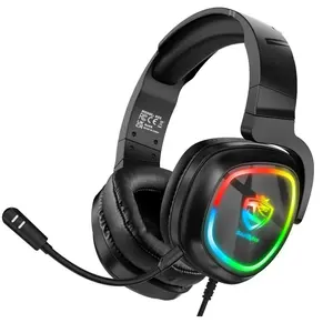 UHM Gaming Headset Wired for PS5/Xbox/PC/PS4,Over Ear Gaming Headphones with Surround / Noise Cancelling Mic/Rgb/3.5mm for Xbox,Black
