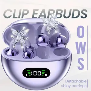 New Senyang Wireless Open-Ear Headphones, Clip Earbuds, Bluetooth-Ows Clip-On Butterfly Earrings, Stereo Sound, Sports Outdoor Travel Fashion Valentine's Day gift