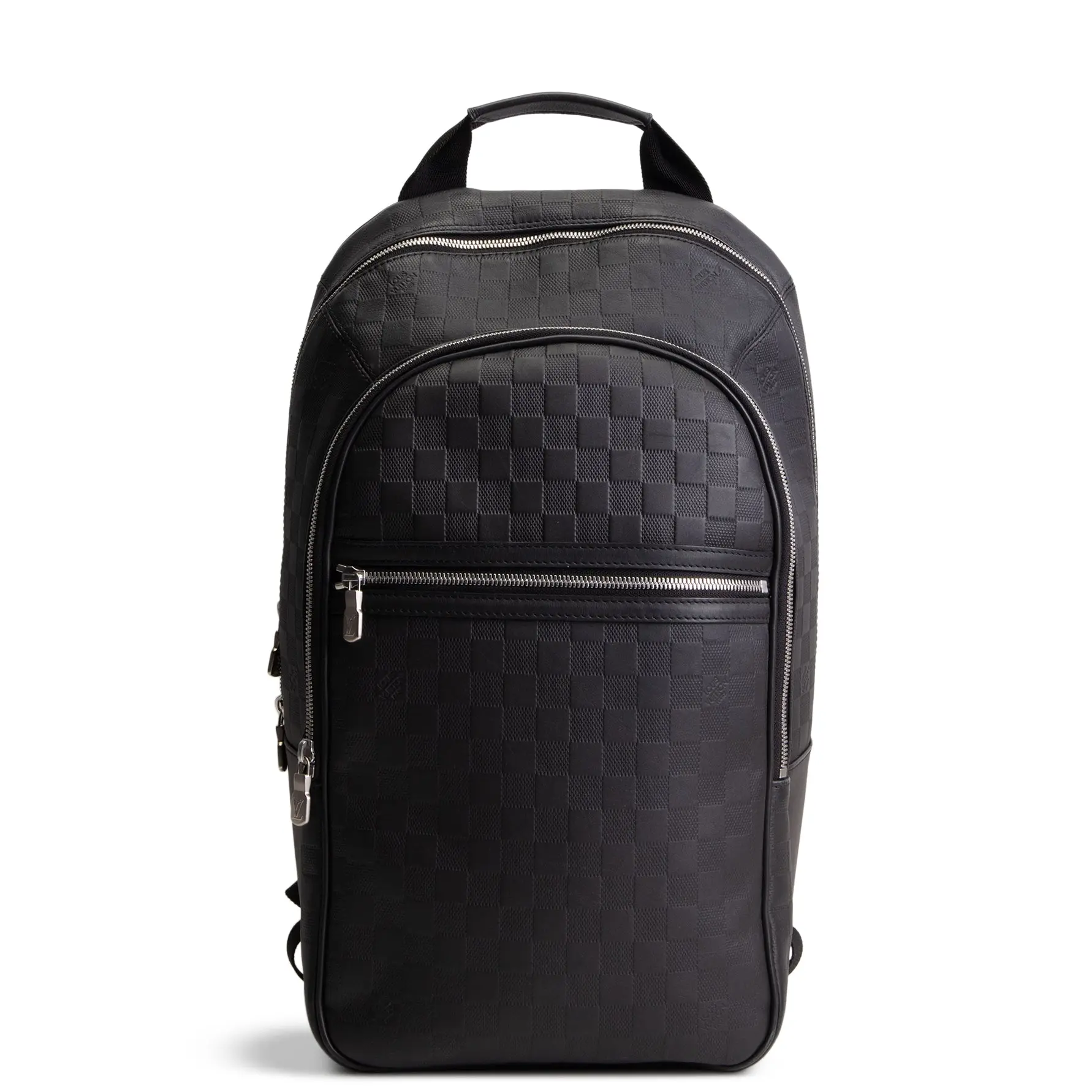Pre-owned Louis Vuitton Infini Embossed Leather Backpacks Damier Infini Michael Backpack Black