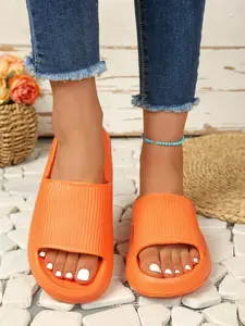 Spring Summer New Men Women Thick Sole Slippers Slide, Outdoor Home Use Plain Color Slipper, Multi-Color Silent Non-Slip Soft Comfortable Footwear, Soft Cushioned Slippers, Summer Beach Slippers, Soft Slipper Sandals