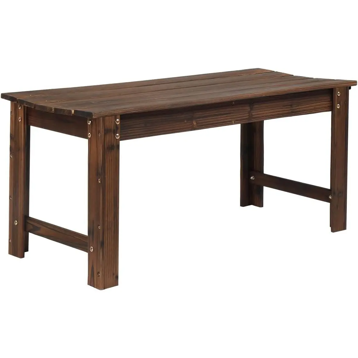 Outdoor Wood Bench, 40" Outdoor Bench Patio Wooden Bench Garden Bench Outdoor Backless Bench for Deck Patio (Carbonized)