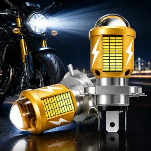 Yobis Super Bright LED Motorcycle Headlight Bulb, H4 H6 Lens High Bright Modified Headlight for Electric Vehicles, Motorcycle Headlight, Auto Parts, Motorcycle Parts, Supports White Light/Yellow Light, Also Used As Car Fog Light, 12V