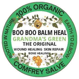 BOO BOO BALM LLC Grandma's Green The Original 100% Organic Comfrey Salve for Wound Healing Skin Repair & Bone Care Natural Supplement