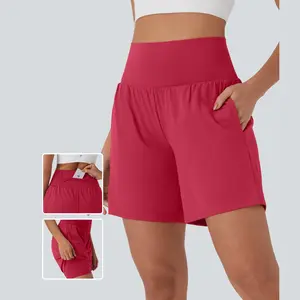 Halara SoftlyZero™ Airy Super High Waisted 2-in-1 Cool Touch Yoga Shorts 7" with Pockets