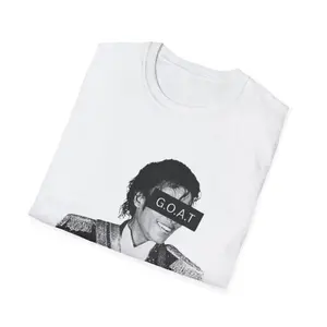 Michael Jackson GOAT T-Shirt Vintage Black & White Graphic Graphic Tee Heavy Cotton Tee Shirt, 100% Heavy Cotton Shirt