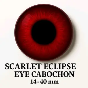 Scarlet eclipse Eye - Glass  Cabochon 14mm - 50mm