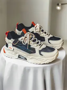 Unisex All-Terrain Platform Color-Block Chunky Sneakers, Practical Light Trendy Style, All-Terrain Non-Slip Platform + Iridescent Decor + Patchwork Upper, Multi-Scene Adaptable & Eye-Catching , Ideal for Daily Leisure & Light Outdoor Use