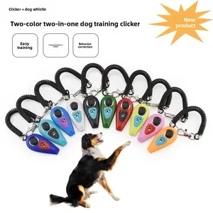 New pet dog training clicker two-color whistle 2-in-1 dog training whistle multifunctional product