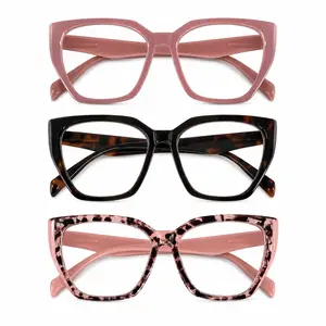 Oversized Square Progressive Reading Glasses for Women Men, HD Multifocal Readers, Lightweight Clear Lens Eyeglasses for Daily Use