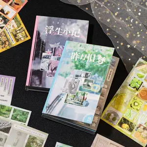 30 Sheets Aesthetic Scenery Sticker Book 900+ Retro Landscape & Color-Themed PET Coated Paper Stickers for Journaling Scrapbooking Travel Diaries High-Quality Art Paper Matte Fine-Sand Film Matte Glossy PET Transparent Accents