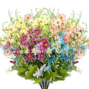 4pcs Artificial Daisy Flower, Artificial Flower Set, Artificial Flower Plant, Outdoor Fake Wildflowers for Home, Indoor & Outside Garden Vase Decor, Home Decoration Bouquet, Model Xinghao