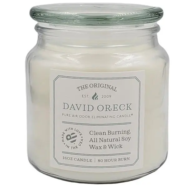 David Oreck Pure Air Odor Eliminating 16oz Soy Candle - Sweet Pea Garden Fragrance