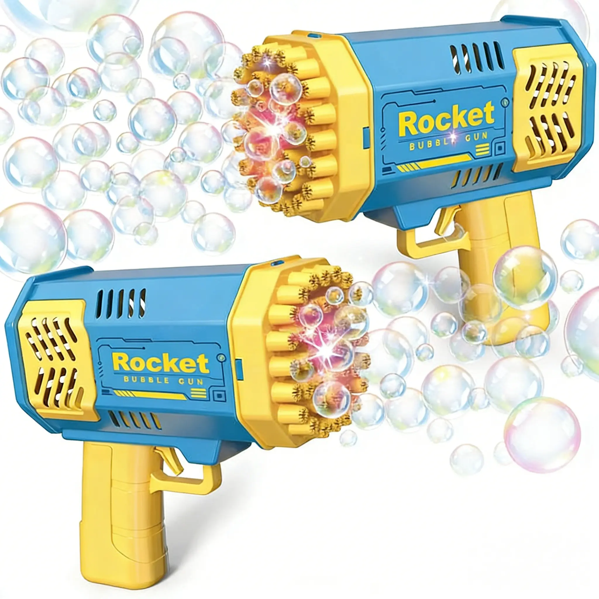 Sloosh Bubble Machine Toy for Ages 3-8 Boys Girls with Solution, Rocket Shape Bubble Gun Toy for Kids Ages 4-8, Summer Kid Toy for Boys Girls, Bubble Blaster for Birthday, Wedding, Outdoor。