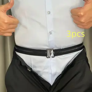 3Pack Set Men's Nylon Shirt Stays with Anti-Slip Elastic Grip and Adjustable Buckle - Non-Textile Weaved Shirt Holder Straps Anti-slip elasticity, traceless elastic belt for men and women