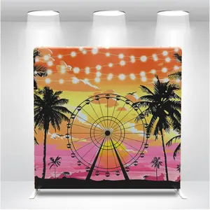 Sunset Seaside Ferris Wheel Theme Background Backdrops Banners