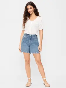 Old Navy Women's High-Waisted Baggy Jean Shorts -- 5-inch inseam